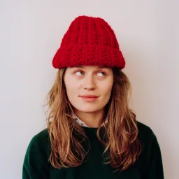 girl in red banner