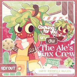 🍰　་  𝆹𝅥  ִ　𝑻he 𝑨le's 𝑱inx 𝑪rew　꙳  ˒ 　/strawberrys banner